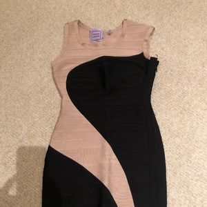 Herve Leger - Two Toned Bandage Dress